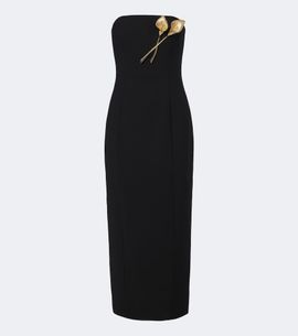 Carolina Herrera Carolina Herrera Embellished wool-blend bustier dress