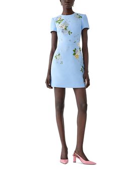 Carolina Herrera Carolina Herrera Embroidered Back Bow Mini Dress