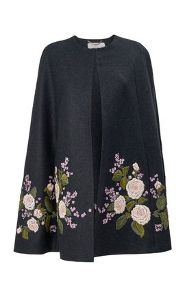 Carolina Herrera Carolina Herrera Embroidered Double Face Coating Cape