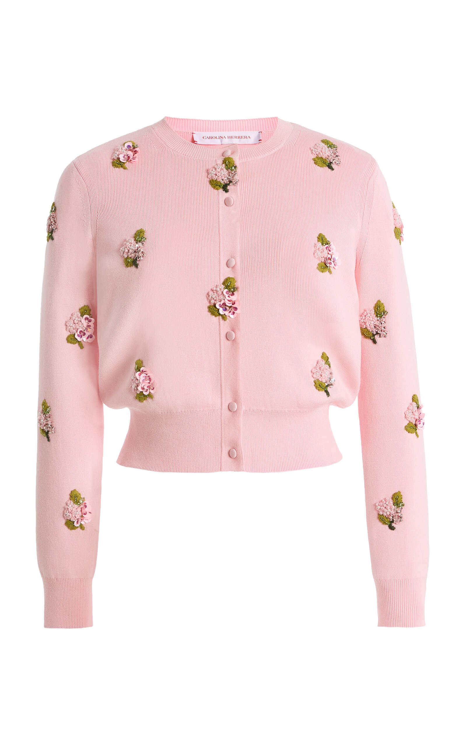 Carolina Herrera Carolina Herrera Embroidered SilkCotton Cardigan