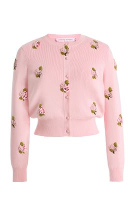 Carolina Herrera Carolina Herrera Embroidered SilkCotton Cardigan