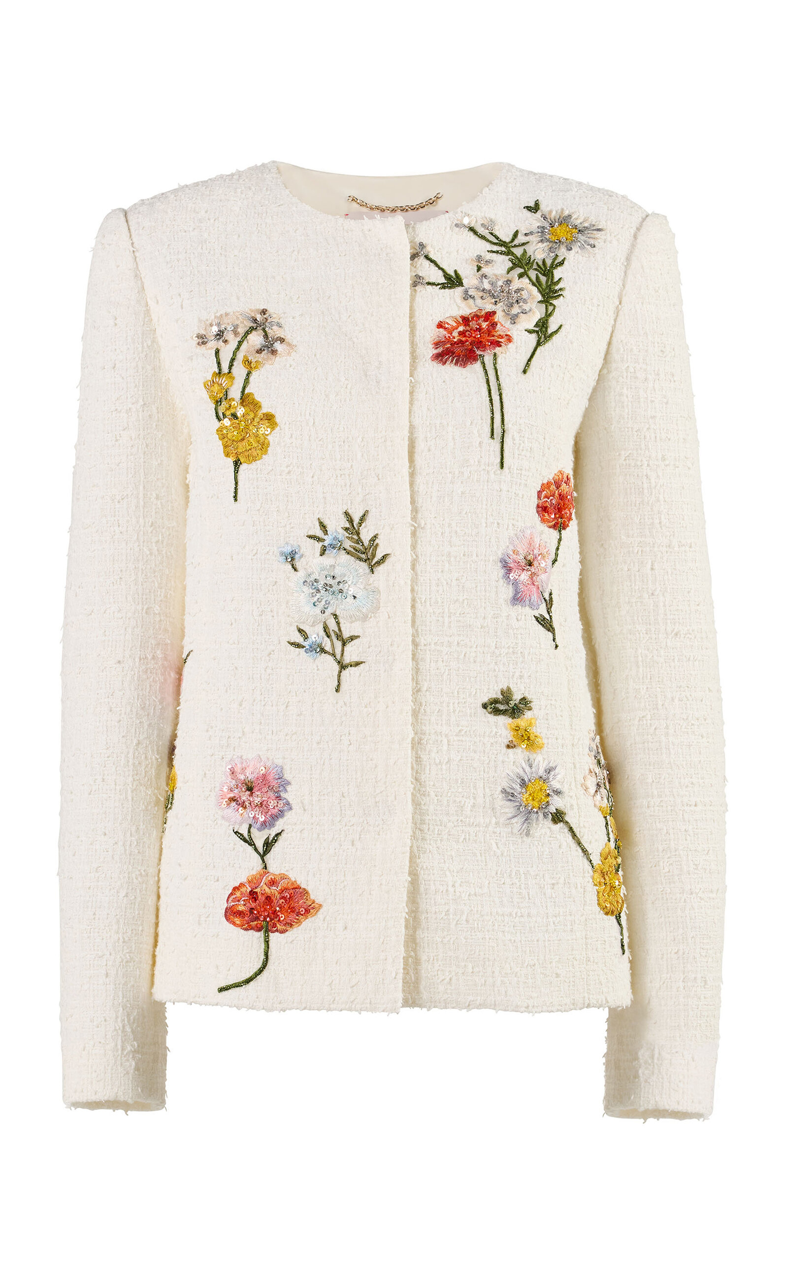 Carolina Herrera Carolina Herrera Embroidered Textured Tailoring Jacket