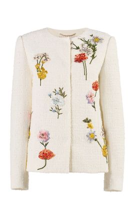 Carolina Herrera Carolina Herrera Embroidered Textured Tailoring Jacket