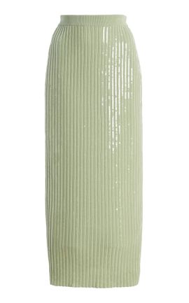 Carolina Herrera Carolina Herrera Embroidered Viscose Midi Pencil Skirt
