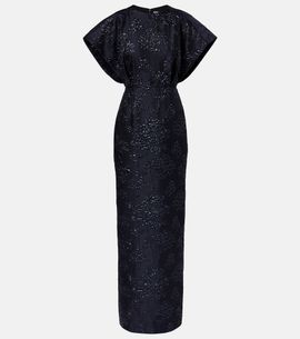 Carolina Herrera Carolina Herrera Fan floral jacquard gown
