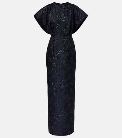 Carolina Herrera Carolina Herrera Fan floral jacquard gown