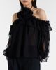 Carolina Herrera Carolina Herrera Floral-appliquÃ© silk tulle top - 3