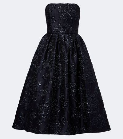 Carolina Herrera Carolina Herrera Floral jacquard bustier cocktail dress