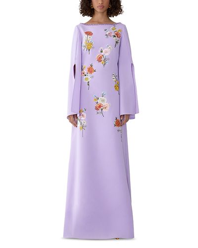 Carolina Herrera Carolina Herrera Floral Long Sleeve Caftan Gown