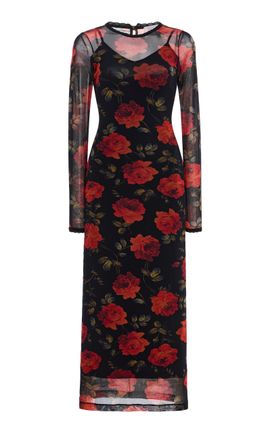 sachin and babi light blue dress CAROLINA HERRERA MULTICOLOR FLORAL SILK STRAPLESS LONG MAXI DRESS main image 0