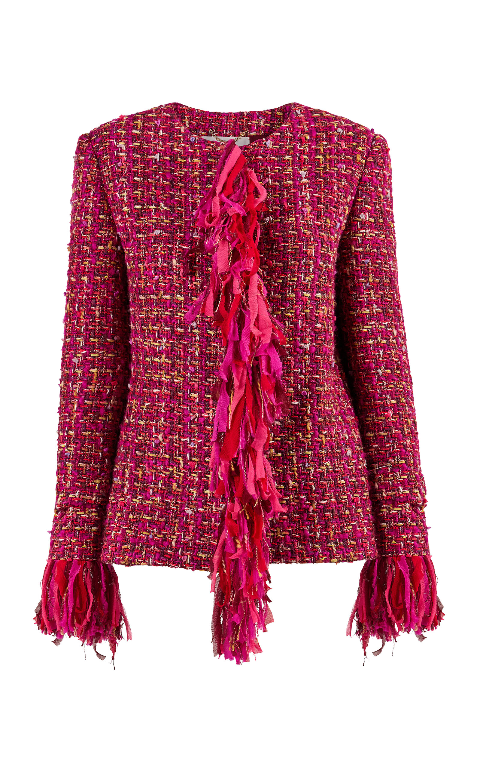 Carolina Herrera Carolina Herrera Fringed Multi Tweed Jacket