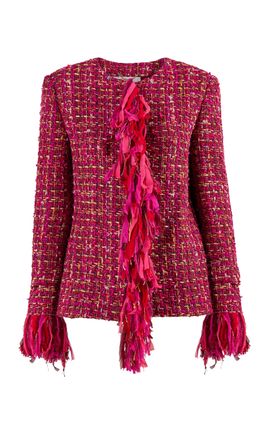 Carolina Herrera Carolina Herrera Fringed Multi Tweed Jacket