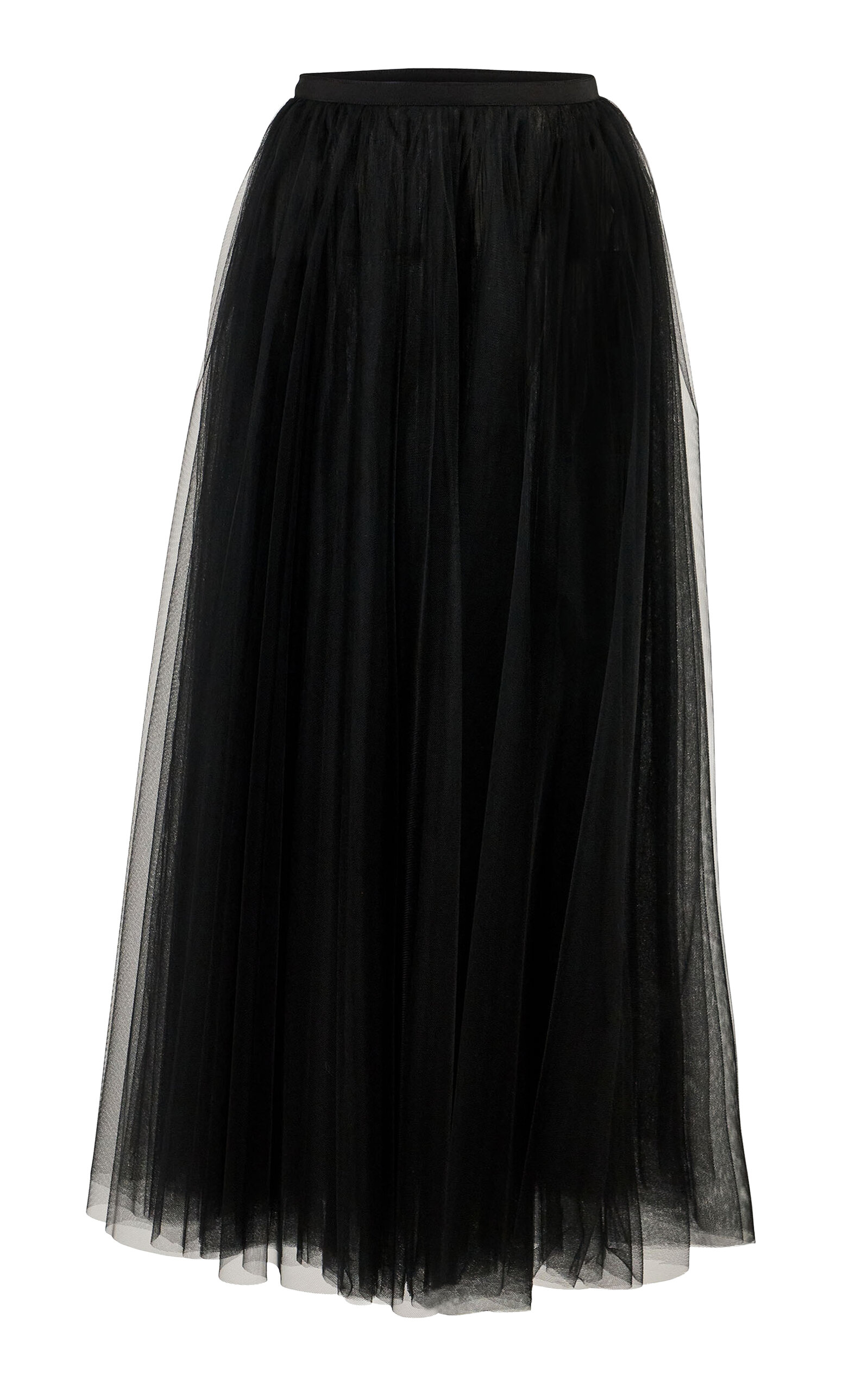 Carolina Herrera Carolina Herrera Gathered Nylon Tulle Midi Skirt