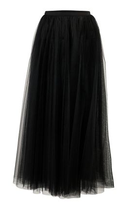 Carolina Herrera Carolina Herrera Gathered Nylon Tulle Midi Skirt
