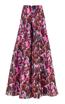 Carolina Herrera Carolina Herrera HighRise Iris Print Silk Gazar WideLeg Pants
