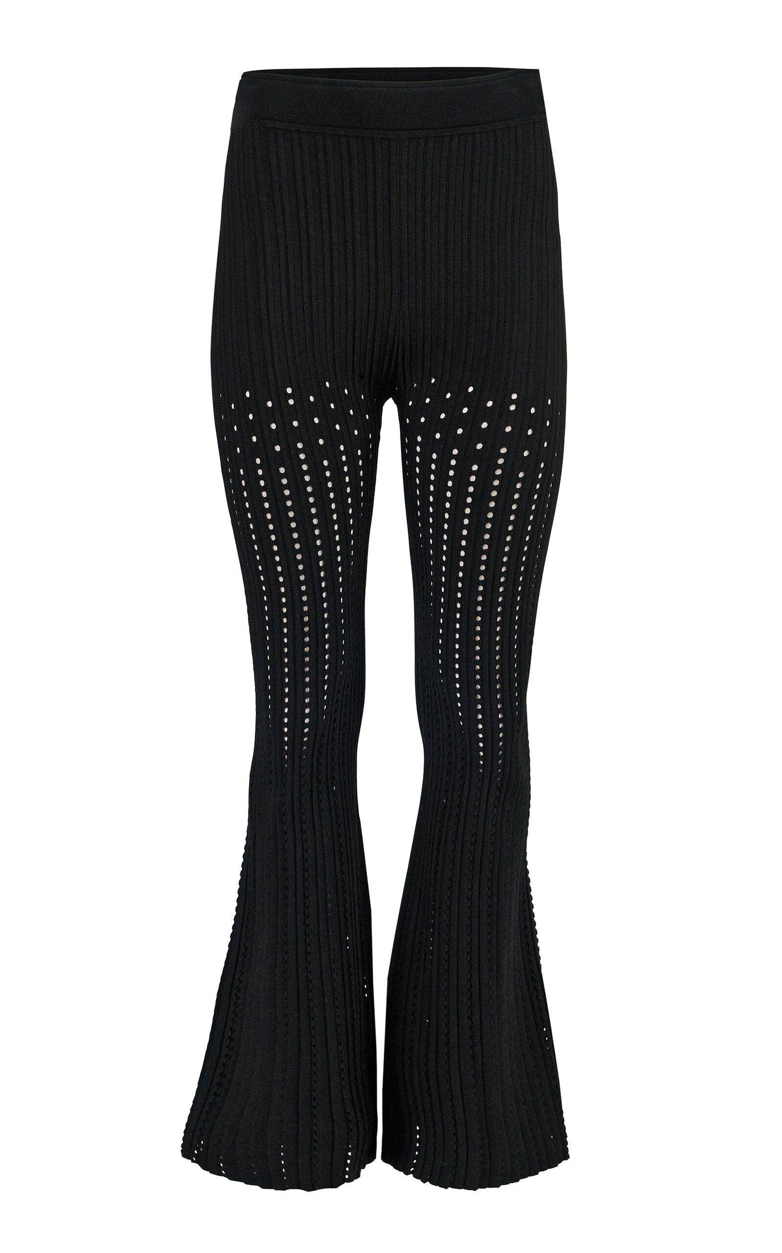 Carolina Herrera Carolina Herrera HighRise Viscose Pointelle Knit Flared Pants