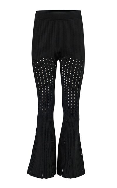 Carolina Herrera Carolina Herrera HighRise Viscose Pointelle Knit Flared Pants
