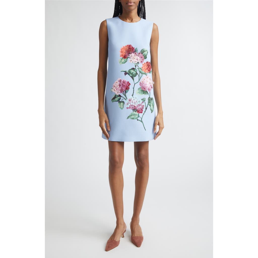 Carolina Herrera Carolina Herrera Hydrangea Embroidered Sleeveless Shift Minidress