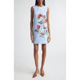 Carolina Herrera Carolina Herrera Hydrangea Embroidered Sleeveless Shift Minidress