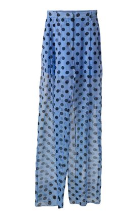 Carolina Herrera Carolina Herrera Kaia MidRise Dot Print Chiffon StraightLeg Pants