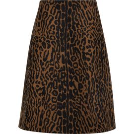 Carolina Herrera Carolina Herrera Leopard Wool Jacquard A-Line Skirt
