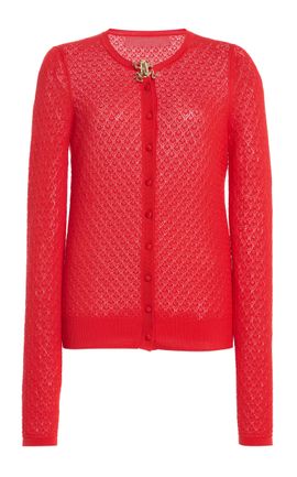 Carolina Herrera Carolina Herrera LongSleeve Pointelle Stitch Knit Cardigan