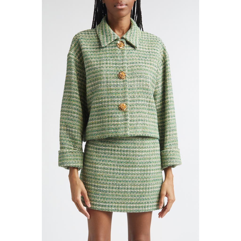 Carolina Herrera Carolina Herrera Metallic Tweed Crop Jacket