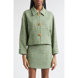Carolina Herrera Carolina Herrera Metallic Tweed Crop Jacket