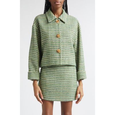 Carolina Herrera Carolina Herrera Metallic Tweed Crop Jacket