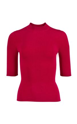 Carolina Herrera Carolina Herrera Mock Neck Fine Gauge Signature Silk Sweater