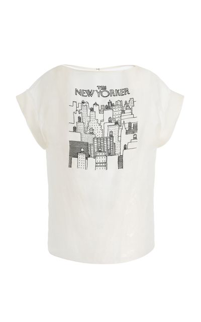 Carolina Herrera Carolina Herrera New Yorker Embroidered Crepe Silk Organza Top