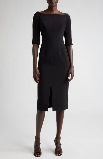 Carolina Herrera Carolina Herrera Off the Shoulder Crepe Sheath Dress