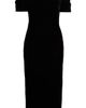 Carolina Herrera Carolina Herrera Off the Shoulder Stretch Velvet Midi Dress - 3