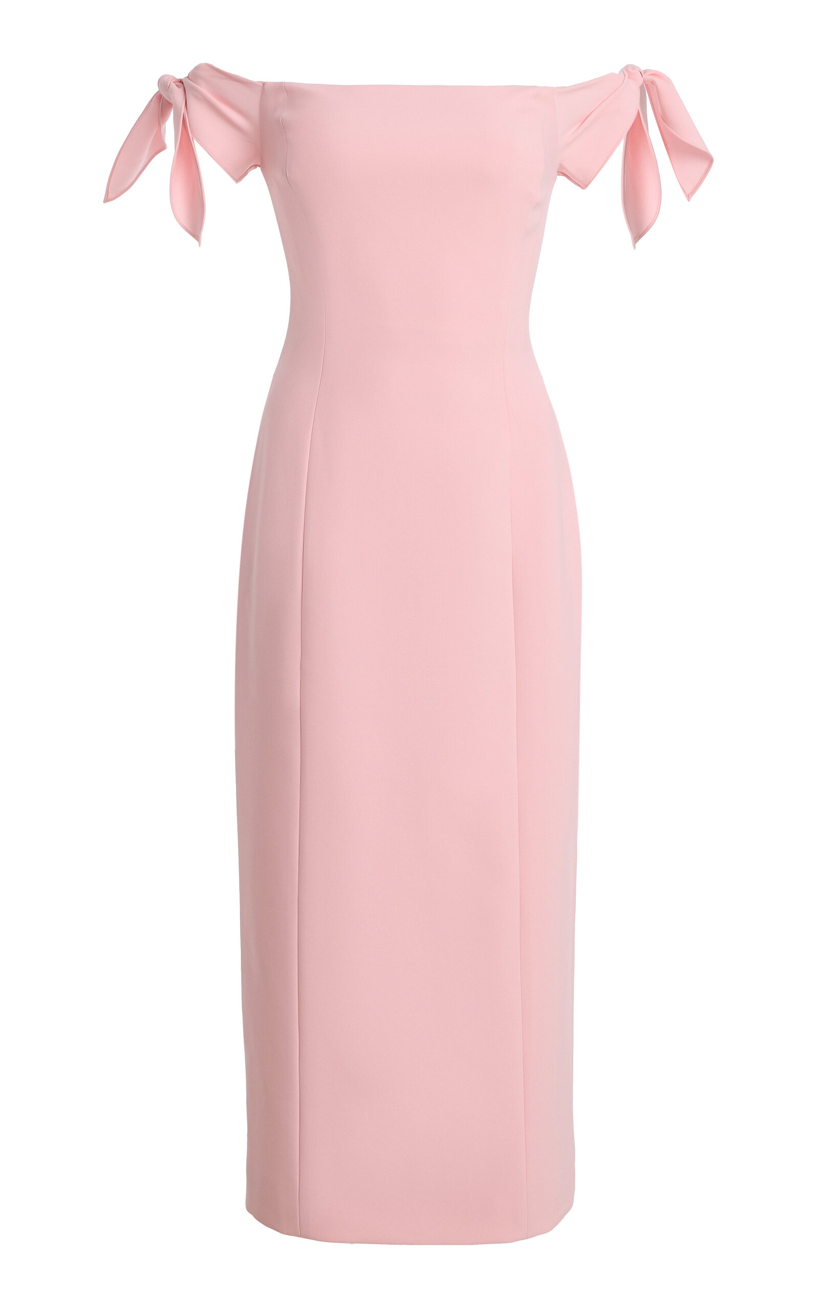 carolina herrera draped off the shoulder midi dress Carolina Herrera Off-Shoulder Midi Dress