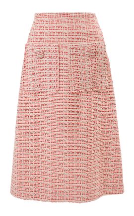 Carolina Herrera Carolina Herrera PatchPocket BiColor Tweed Midi Skirt
