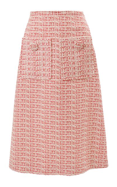 Carolina Herrera Carolina Herrera PatchPocket BiColor Tweed Midi Skirt