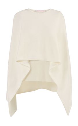Carolina Herrera Carolina Herrera Plaited Jersey Wool Cape Sweater
