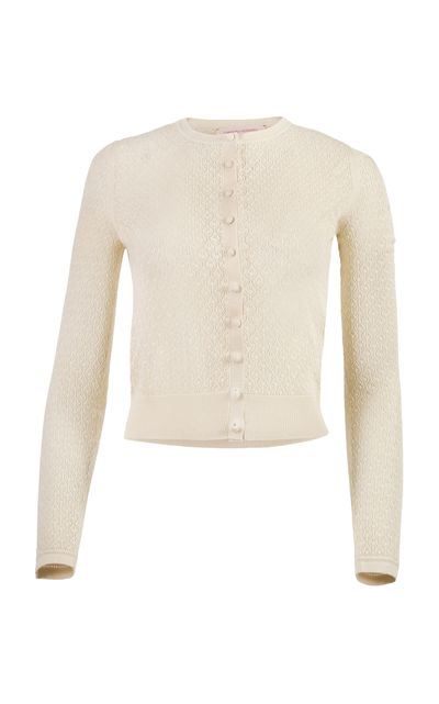 Carolina Herrera Carolina Herrera Pointelle Stitch Knit Cardigan