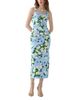 Carolina Herrera Carolina Herrera Printed Thick Strap Draped Midi Dress - 1
