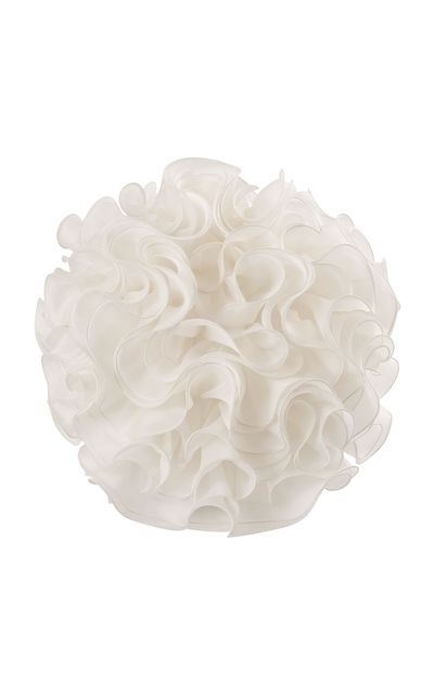 Carolina Herrera Carolina Herrera Ruffled Crepe Silk Organza Top