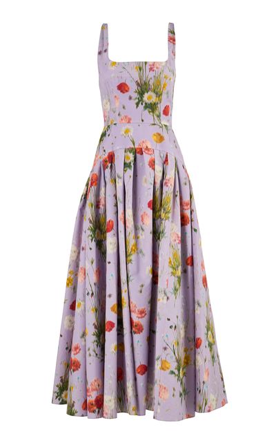 Carolina Herrera Carolina Herrera ScoopNeck Meadow Floral Cotton Dress