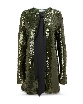 Carolina Herrera Carolina Herrera Sequin Embellished Tie Neck Cardigan