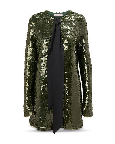 Carolina Herrera Carolina Herrera Sequin Embellished Tie Neck Cardigan