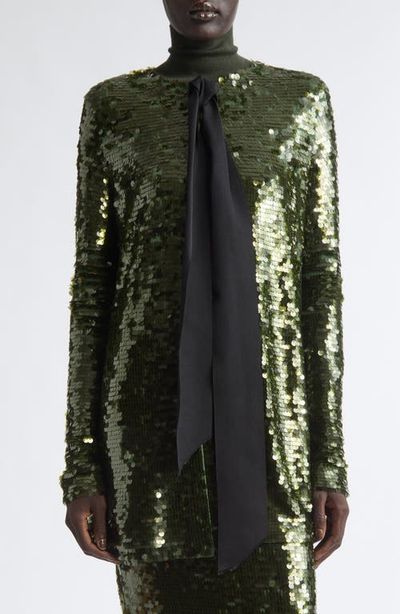 Carolina Herrera Carolina Herrera Sequin Long Sleeve Cardigan