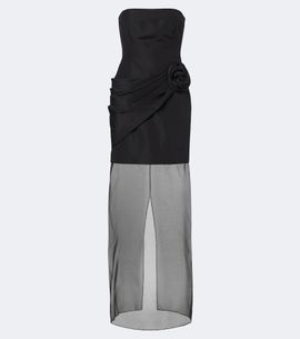 Carolina Herrera Carolina Herrera Silk faille and organza bustier gown