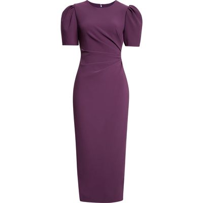 Carolina Herrera Carolina Herrera Silk Puff Sleeve Ankle Length Dress