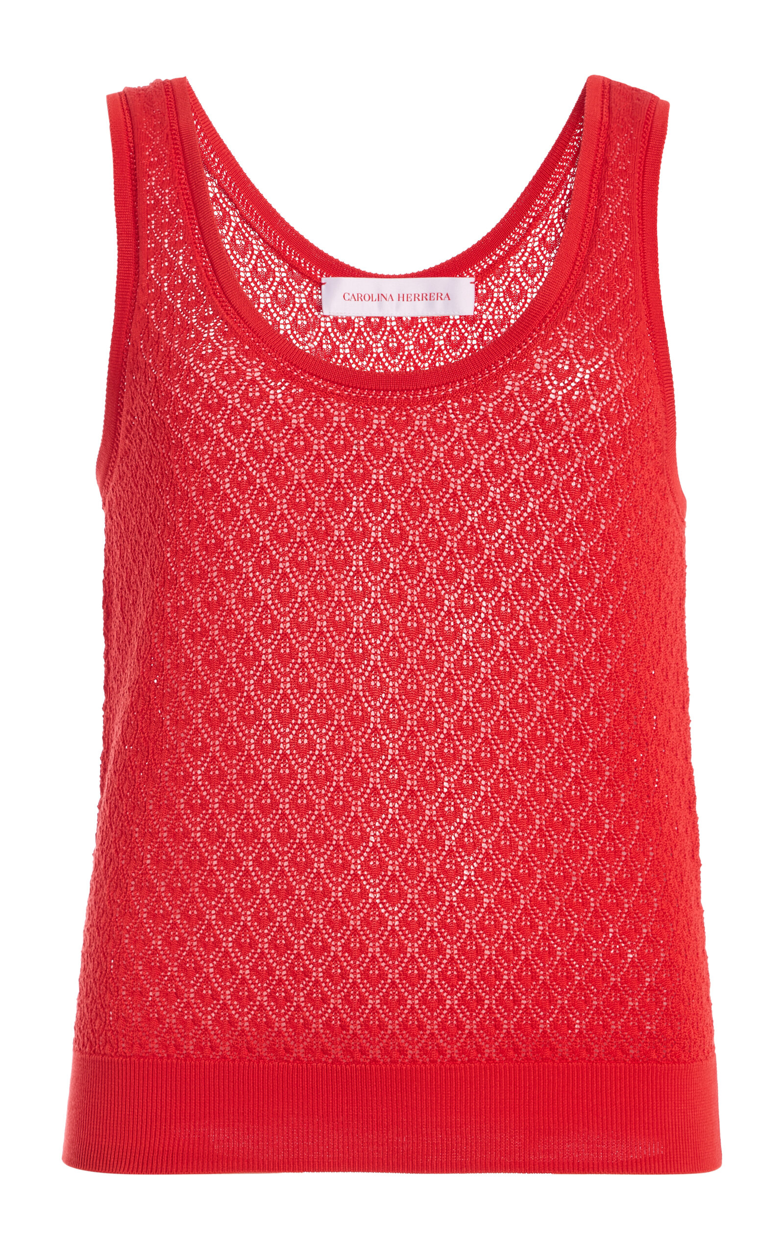 Carolina Herrera Carolina Herrera Sleeveless Pointelle Stitch Knit Tank Top