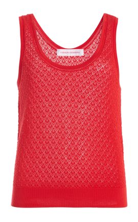 Carolina Herrera Carolina Herrera Sleeveless Pointelle Stitch Knit Tank Top