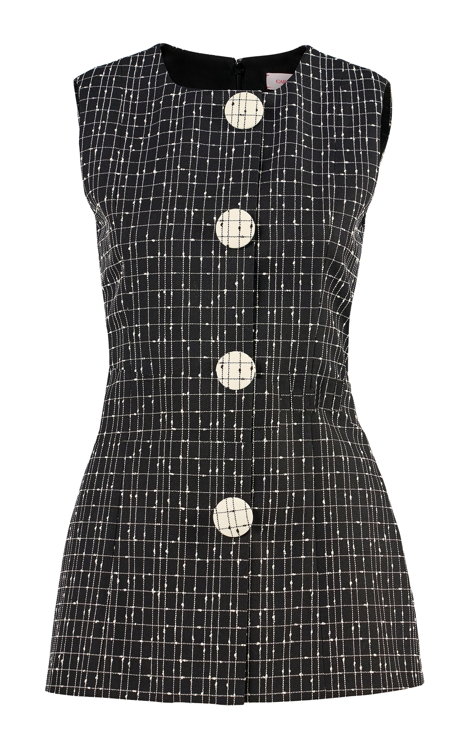 Carolina Herrera Carolina Herrera Sleeveless Slub Yarn Check Tailoring Top
