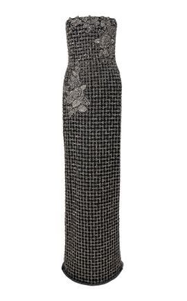 Carolina Herrera Carolina Herrera Strapless Embellished Nylon Column Gown